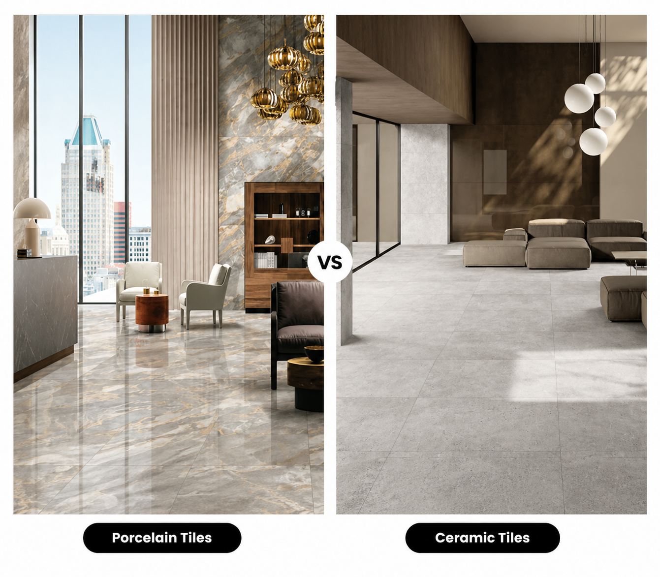 Porcelain vs Ceramic Tiles
